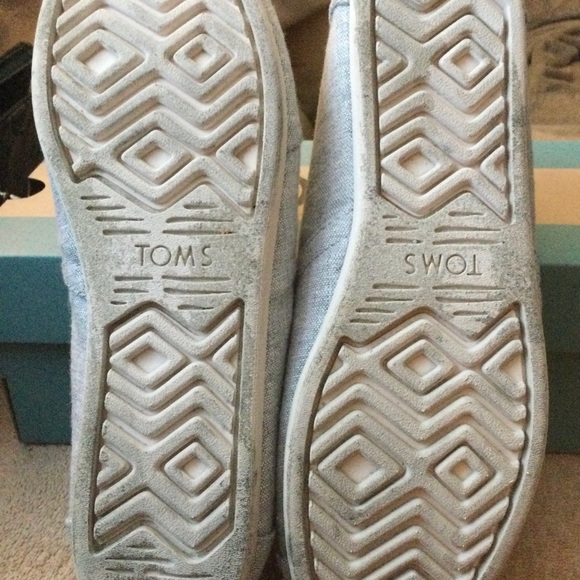 Toms Alpargata Drizzle Grey Slub Chambray Slip-Ons Size 9W. EUC - Picture 4 of 5